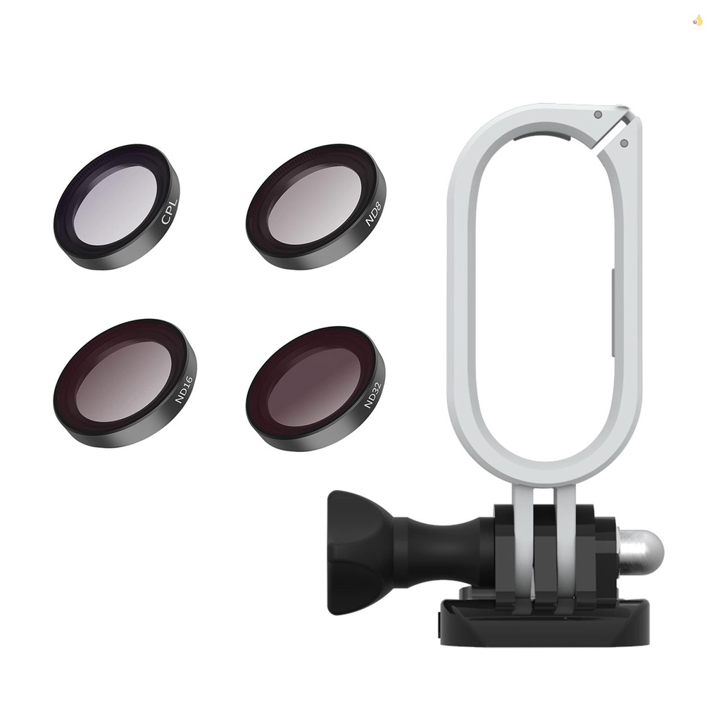 TELESIN Bộ Lọc Máy Ảnh Tel Resin 4 Cái (CPL + ND8 + ND16 + ND32) + Đế Bảo Vệ Camera ABS + Đế Di Động Cho Insta360