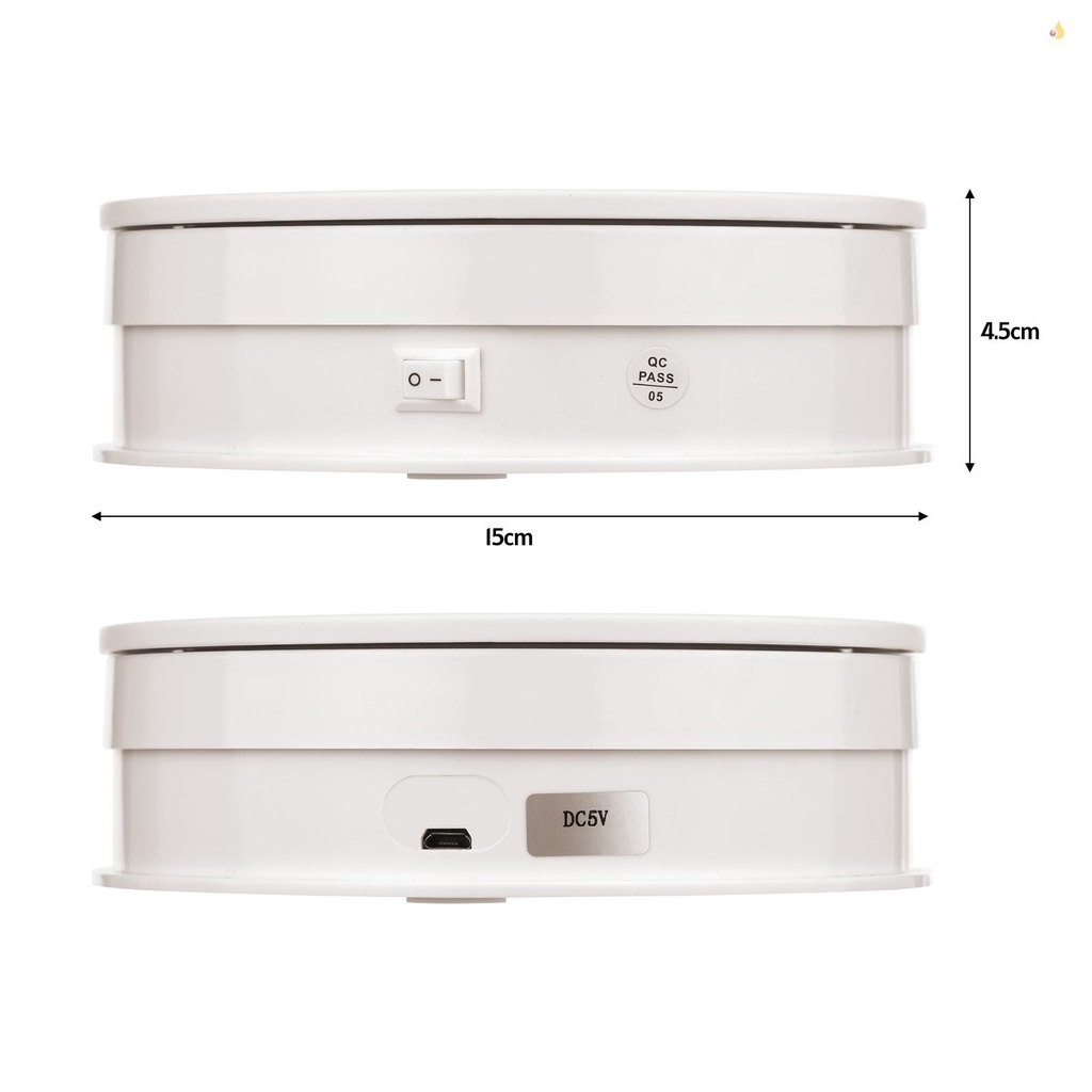 Giá Đỡ Xoay 360 Độ Andoer 6-inch° Nguồn Cấp Điện USB 10KG Chuyên Dụng Cho Mô Hình Đồng Hồ / Trang Sức