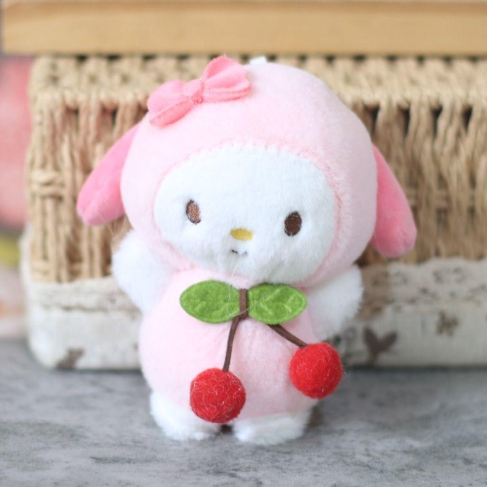 Móc Khóa Quả Cherry Pom Pom Purin Kuromi Hoạt Hình Pochacco Cinnamoroll Y2K