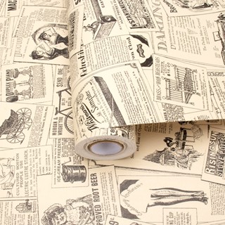 5-10 Mét Decal Giấy Dán Tường Mẫu BÁO CHỮ Khổ Rộng 45cm, Keo Sẵn Tiện Lợi