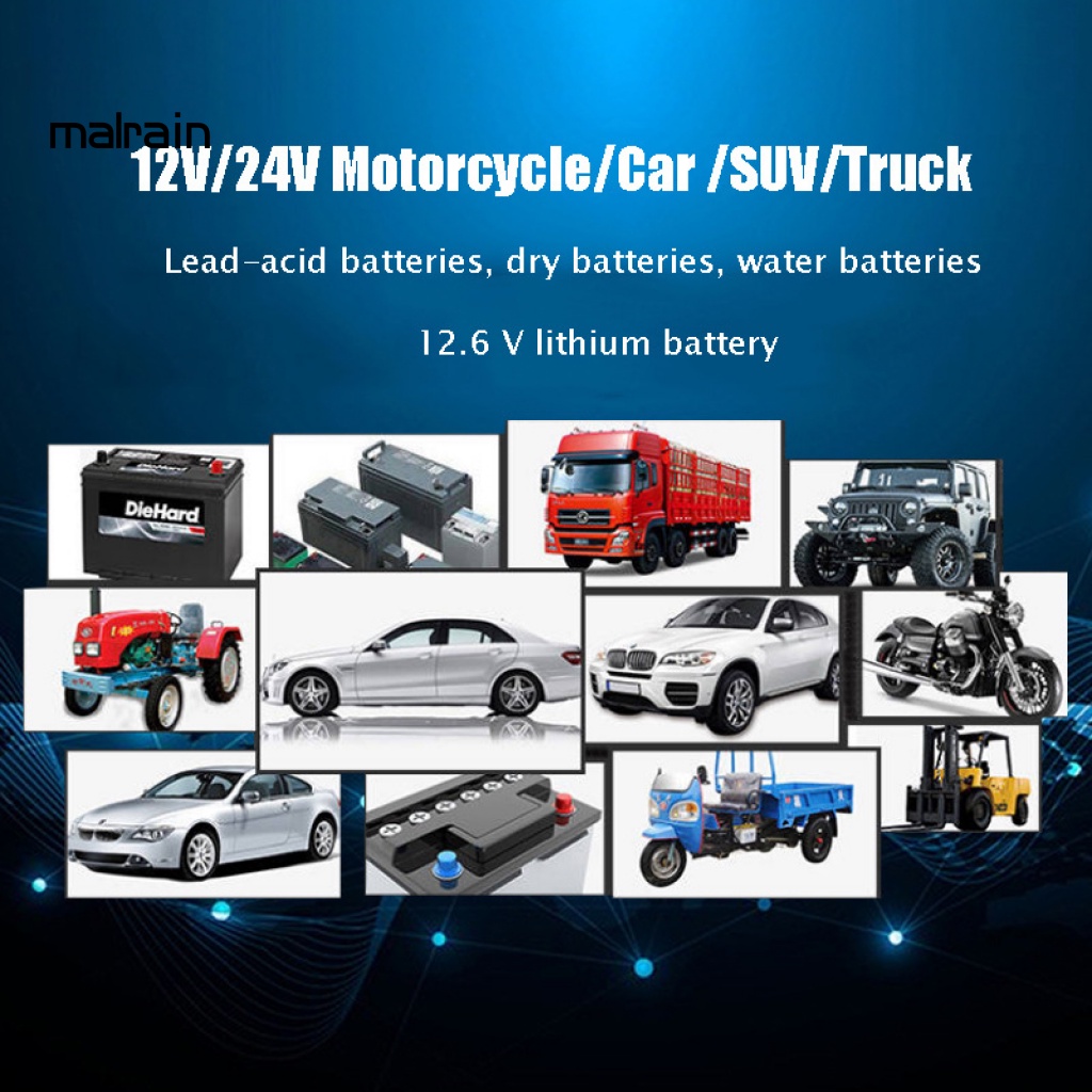 Bộ Sạc Pin Tự Động Màn Hình LCD 12V 10A Cho Xe Hơi