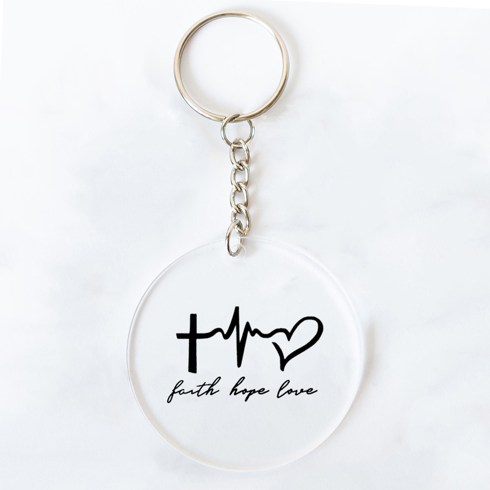 Móc Khóa Tròn Trong Suốt In Hình Chúa jesus