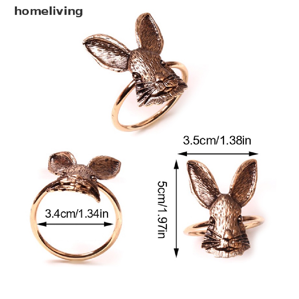 Bộ 2 Khăn Ăn Dạng Nhẫn Hình Tai Thỏ Dùng Cho Lễ Phục Sinh / Tiệc Cưới