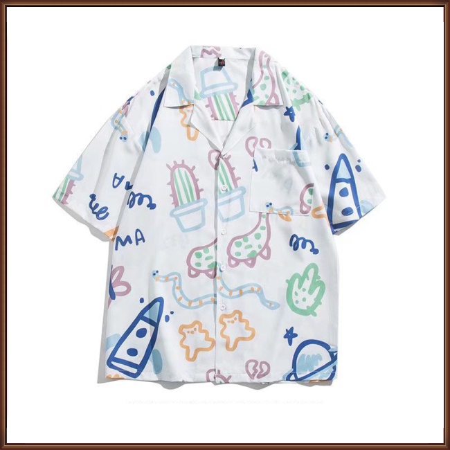 Áo Thun Tay Lỡ Dáng Rộng Thoáng Khí In Hoạt Hình Thời Trang Hè Cá Tính Cho Nam