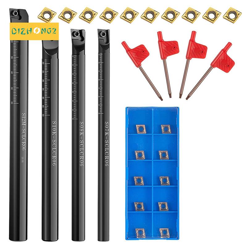 Set 14 Thanh Gõ Máy Tiện S07K / S08K / S10K / S12M-SCLCR06 Kèm Giá Đỡ CCMT0602