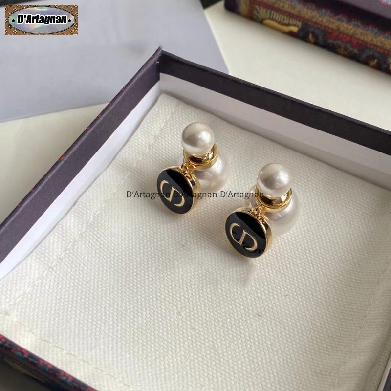 'Boutique Spot'Dior Tribales Earrings Men Letter Mặt dây chuyền ngọc trai Stud (1.6X2.5CM) Đồng mạ vàng với thép in Chất lượng cao Hàn Quốc 2023 Mới tái tạo thanh lịch Vintage Thời trang Không phai 925 Bạc kim cho phụ nữ A309