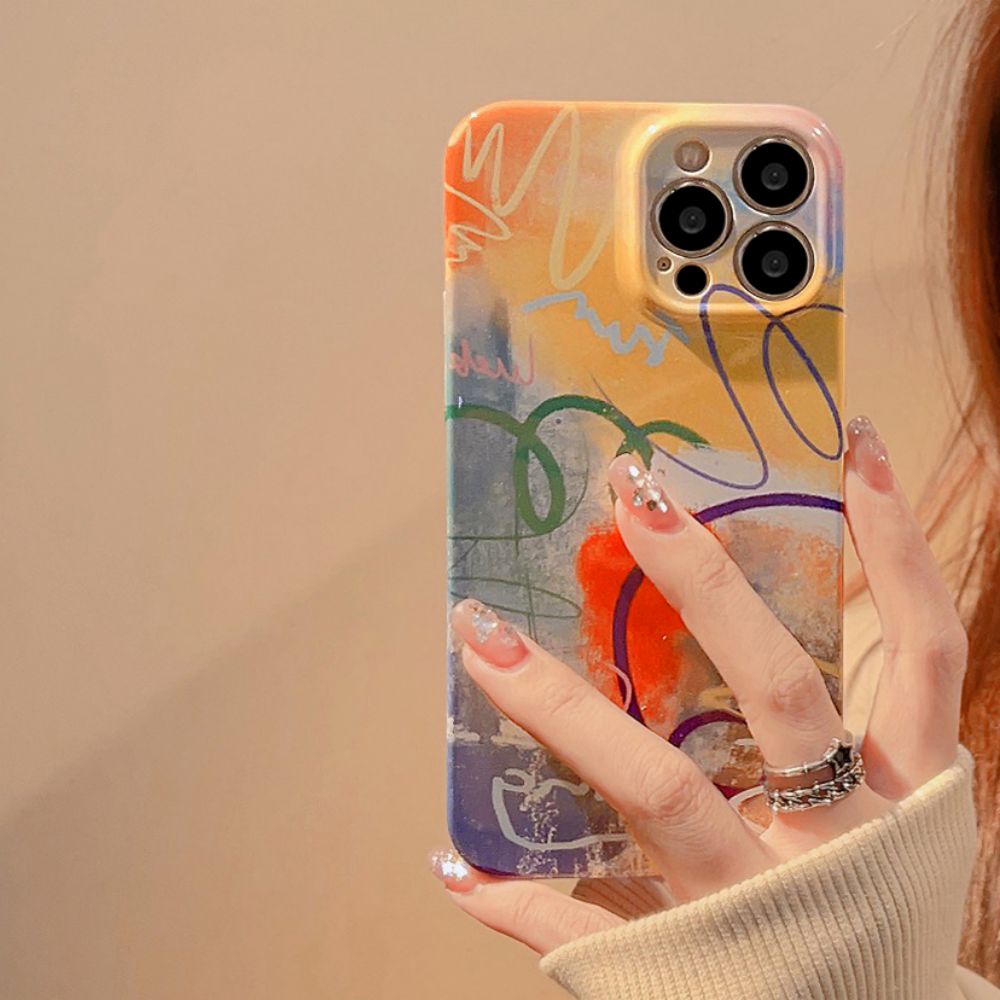 Ốp Điện Thoại TPU Cứng Họa Tiết Graffiti Cho IPhone 14 13 12 11 Pro Max X XR 8 7 Plus