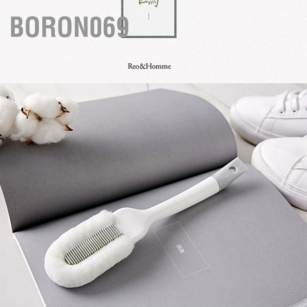 Boron069 Bàn chải giày đa năng 1P Làm sạch sợi mềm có tay cầm dài