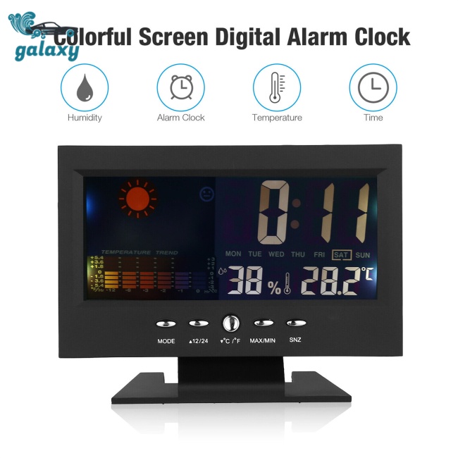 Galaxy Đồng Hồ Báo Thức Kỹ Thuật Số 5 Trong 1 Có Đèn Led Hiển Thị Lịch Và Độ Ẩm Không Khí