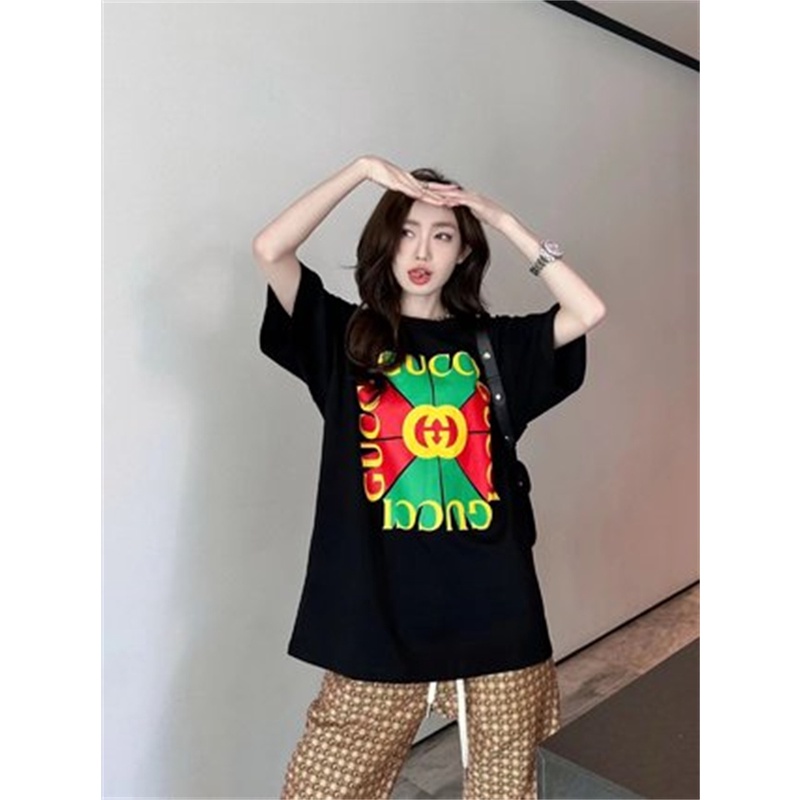 G88u &amp; - Mới - Áo Thun Tay Ngắn In logo Vuông Màu Đỏ Và Xanh Lá Cây Dành Cho Nam Và Nữ Cùng Modelrjtykyhrfg