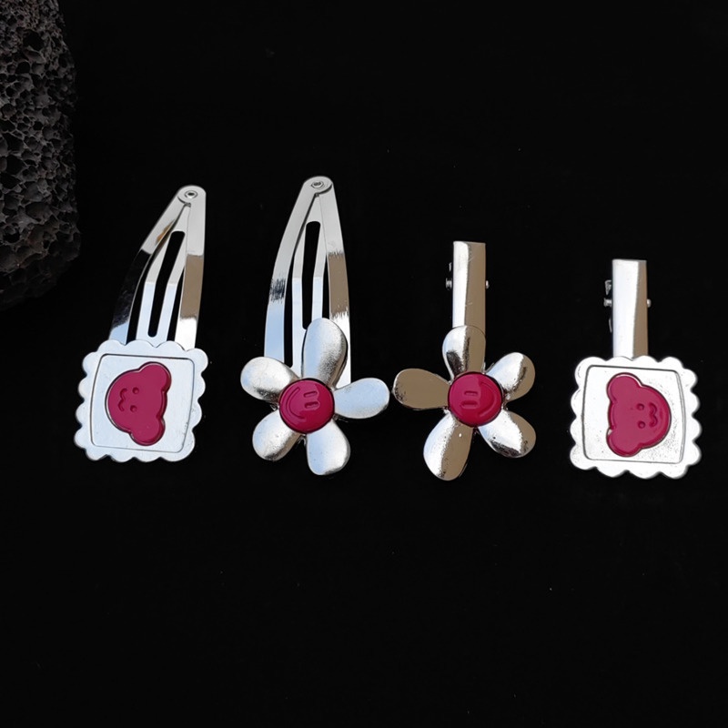 Kẹp Tóc Kim Loại Hình Chú Gấu Nhỏ Xinh Xắn Phong Cách Hàn Quốc Cho Nữ