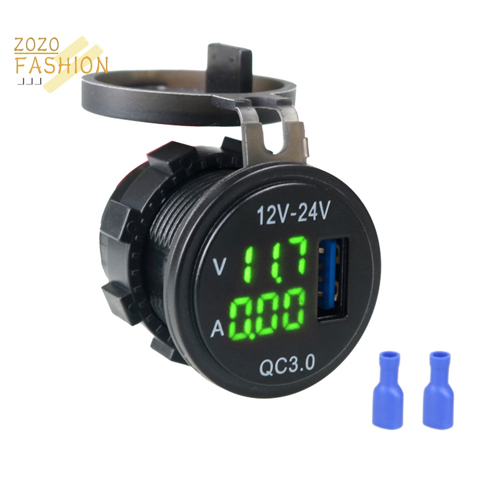 Thiết Bị Sạc Nhanh QC3.0 3 Trong 1 Màn Hình LED Kỹ Thuật Số Dành Cho Ô Tô / Tàu Thuyền