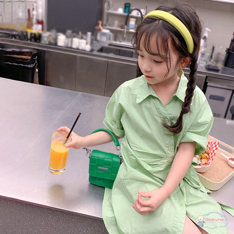 Đầm Công Chúa Chất Liệu Cotton Màu Trơn Thắt Nơ Thời Trang Mùa Hè Cho Bé Gái 3-8 Tuổi