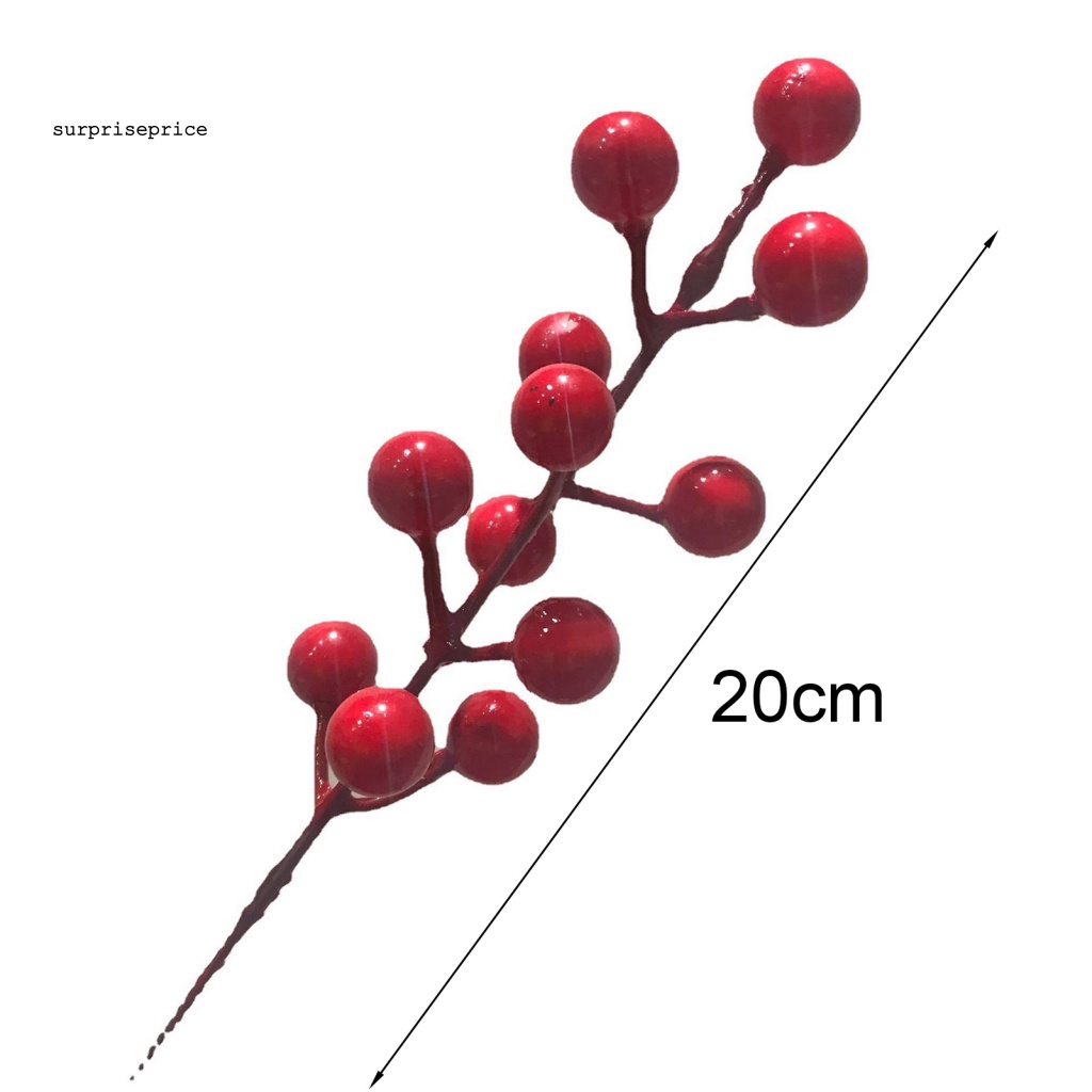 Set 10 Nhánh Hoa Giả Màu Sắc Tươi Sáng Thân Thiện Với Môi Trường Trang Trí Ban Công / Giáng Sinh