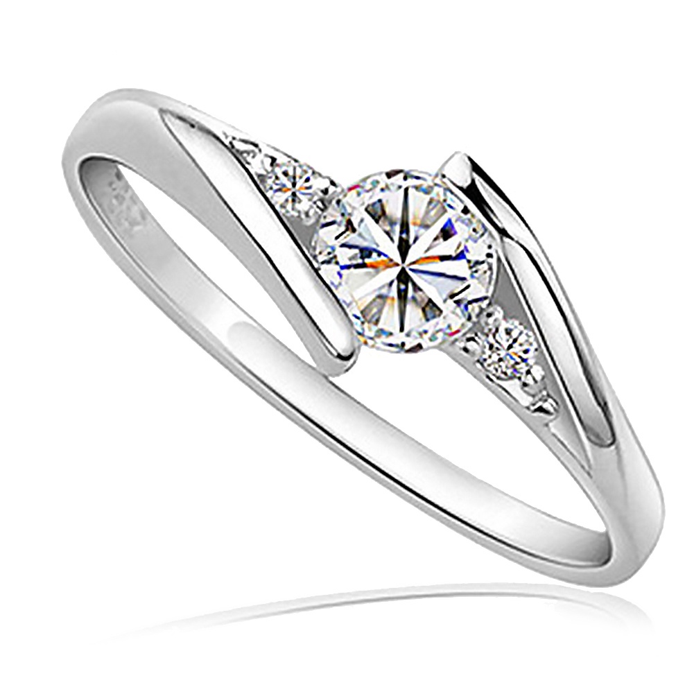 Nhẫn Hợp Kim Đính Đá Kiểu Dáng Sang Trọng Cho Nữ