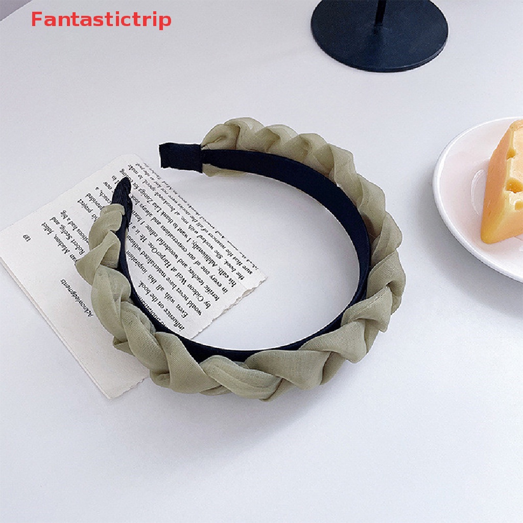 Băng Đô Bện Sợi Rộng Thời Trang Mới