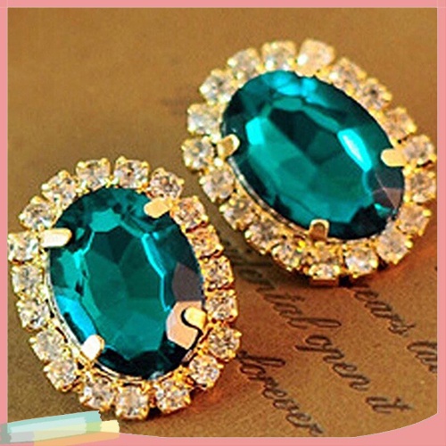 Đôi Khuyên Tai ĐíNh Kim Cương Giả NhiềU MàU ThờI Trang Cho Nữ