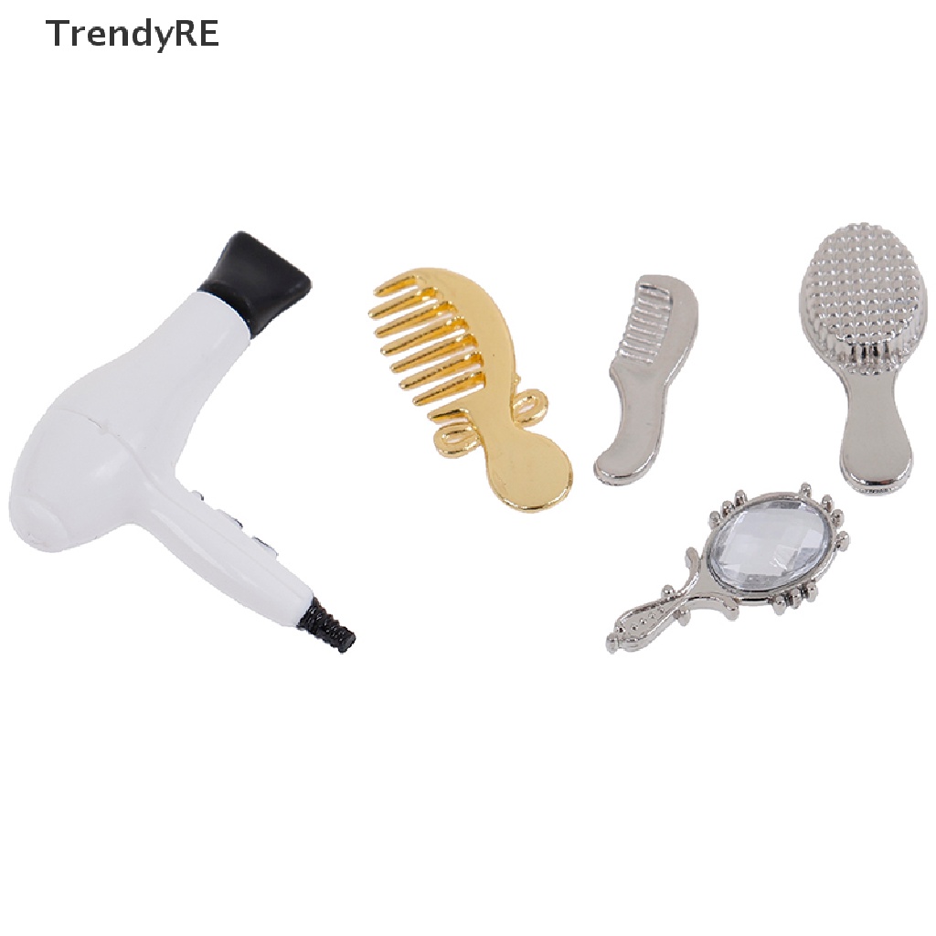 Set 5 Lược Làm Khô Tóc Mini Tỉ Lệ 1: 12 Cho Nhà Búp Bê