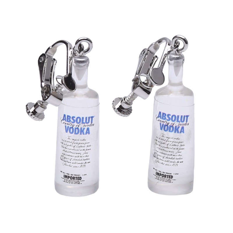 Bông Tai Hình Chai Nước Vodka Hoạt Hình Vui Nhộn Sáng Tạo