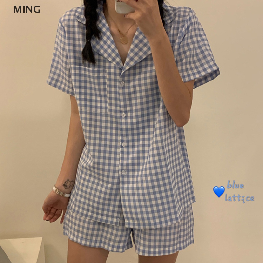 Bộ Đồ Ngủ 2 Mảnh Gồm Áo Tay Dài Và Quần Dài Kẻ Sọc Caro