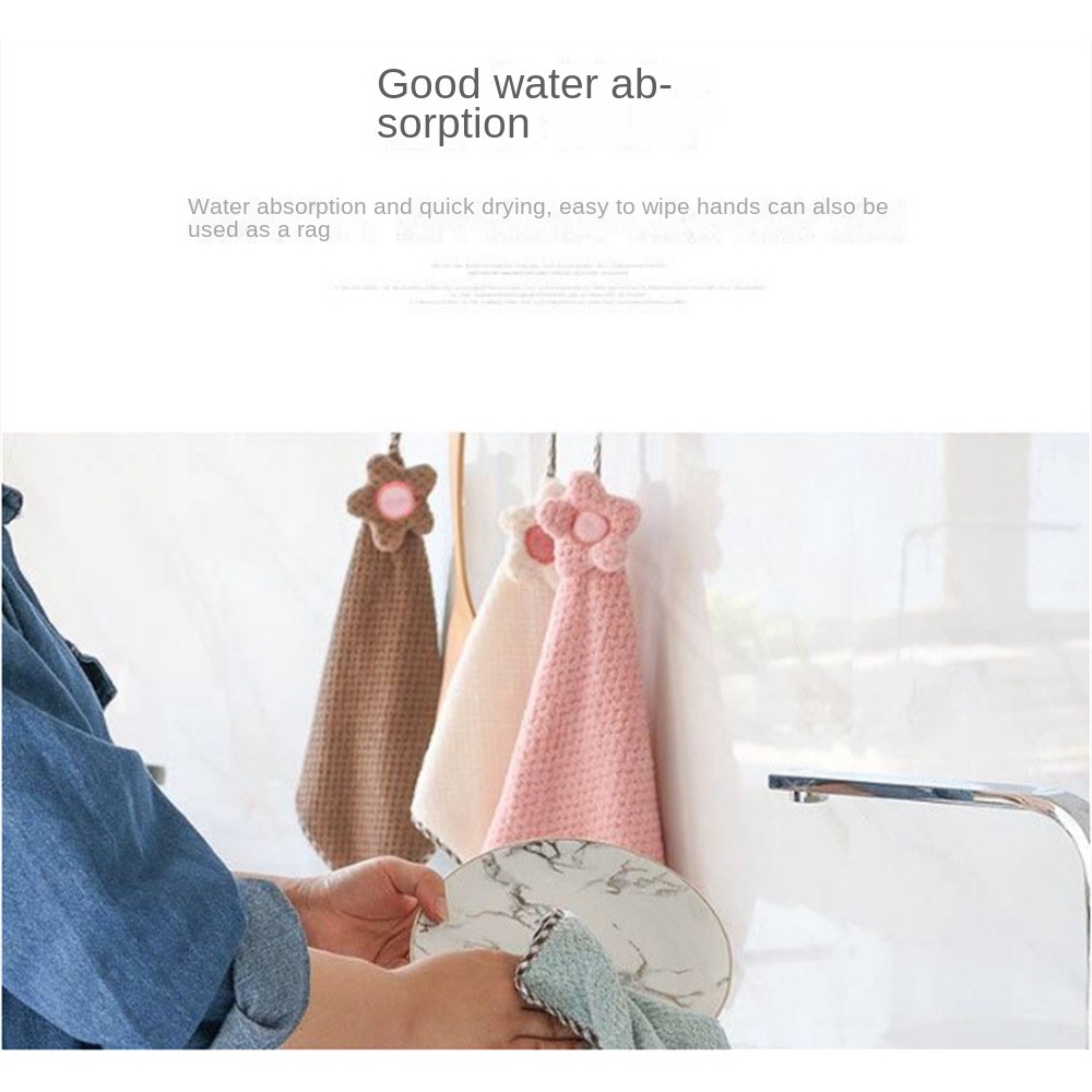 Khăn Lông Cừu San Hô Khăn Treo Hoạt Hình Quả Dứa Phòng Tắm Nhà Bếp Bát Rửa Nước Dày Thấm Hút Sáng Tạo Lau