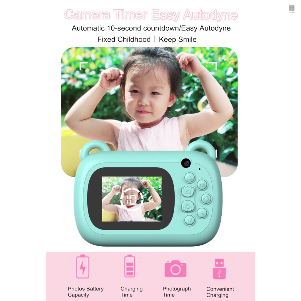 Máy Ảnh Kỹ Thuật Số A7 1080P Màn Hình 24Mp 2.4 inch 3 Cuộn Có Thể Thay Thế Thẻ TF Cho Trẻ