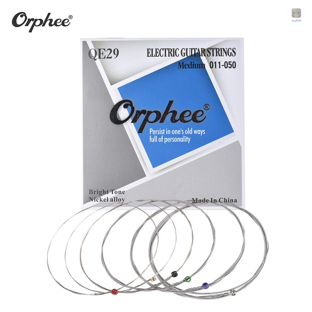Bộ 6 Dây Đàn Guitar Điện Orphee QE29 (. 011-.050) Lõi Thép Niken Lục Giác Chịu Lực Vừa