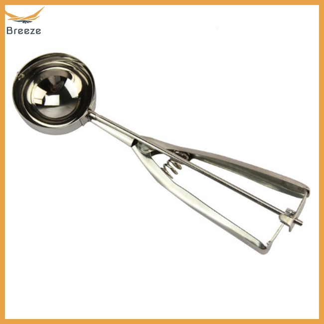 Muỗng Ăn Kem / Trái Cây Bằng Thép Không Gỉ Với Tay Cầm Lò Xo Tiện