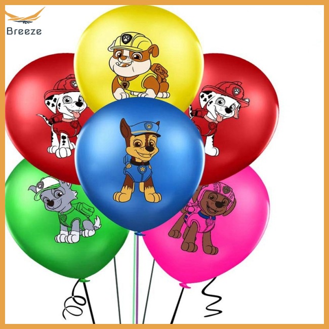 Set 10 Bong Bóng 12 Inch Hình Chú Chó Hoạt Hình Đáng Yêu Trang Trí Tiệc Sinh Nhật Cho Bé