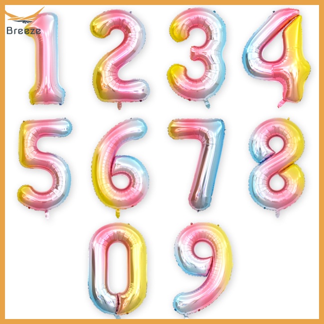 Bong Bóng Nhôm Hình Số 16 Inch Màu Sắc Cầu Vồng Dùng Để Trang Trí Tiệc Cưới / Sinh Nhật