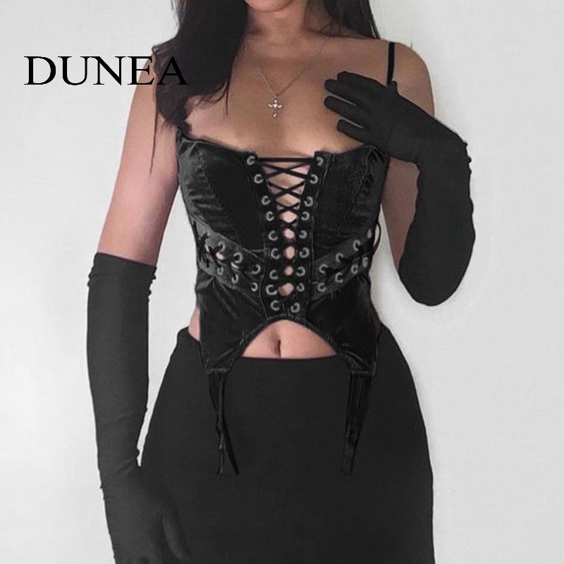 DUNEA Đai Thắt Lưng Bằng Vải Nhung Phong Cách Tối Màu Cá Tính