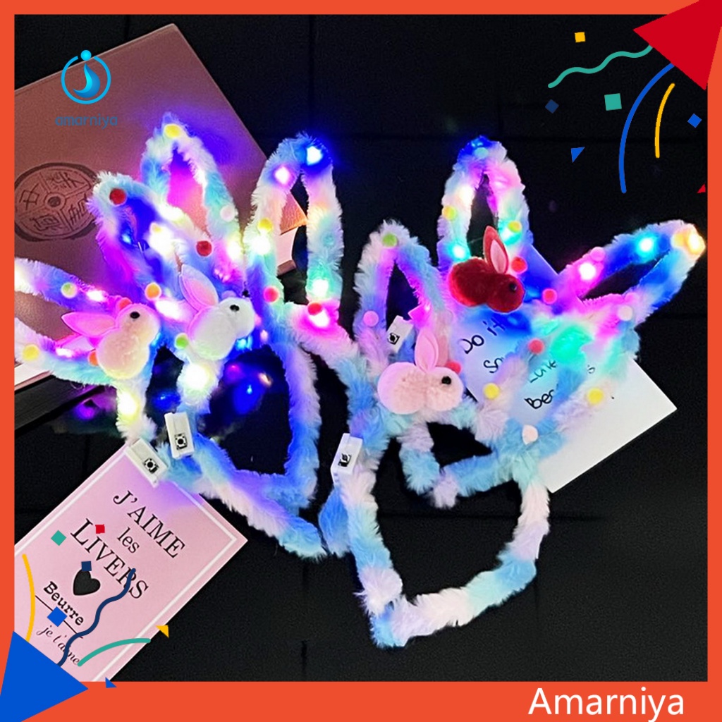 Băng Đô Cài Tóc Đính Bóng Lông Phát Sáng Nhiều Màu Thoải Mái Chống Vỡ Dành Cho Các Bữa Tiệc