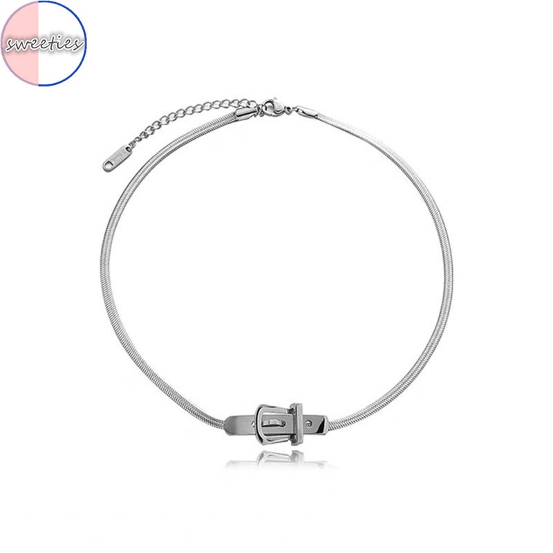 Vòng Cổ Dây Xích Bằng Thép Titan Phong Cách Punk Hiphop Thời Trang Cho Nữ