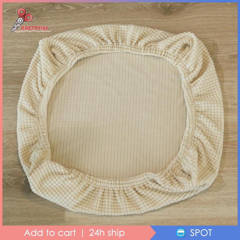 Vỏ Bọc Ghế Ngồi Bàn Ăn / Tiệc Cưới Bằng Spandex Co Giãn Màu Be Prettyia1