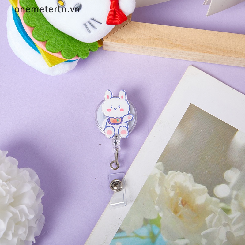 Onemetertn Bao Đựng Thẻ ID Thu Gọn Được 360 Độ Họa Tiết Hoạt Hình Dễ Thương Có Khóa Cài Tùy Chỉnh Phong Cách Ins VN