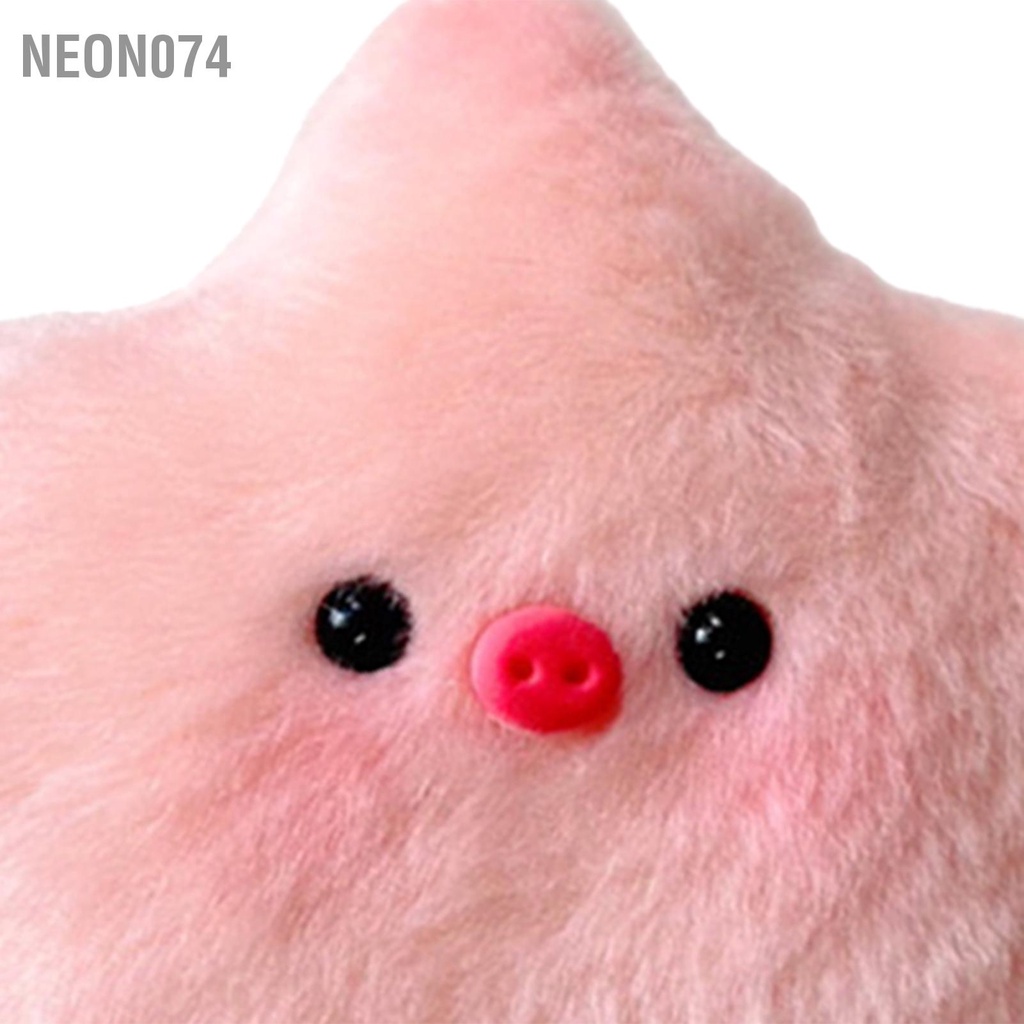 Neon074 Animal Plush Treo Keychain Pig Start Shape Soft Vivid Fluffy Hair Nhồi