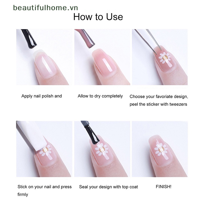 Miếng Dán Trang Trí Móng Tay 5D Hình Nấm Nhiều Màu Sắc