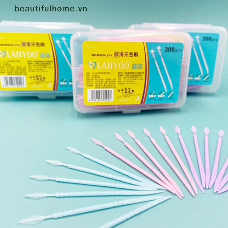 Bộ 300 Tăm Chỉ Nha Khoa Hai Đầu Làm Sạch Răng Miệng