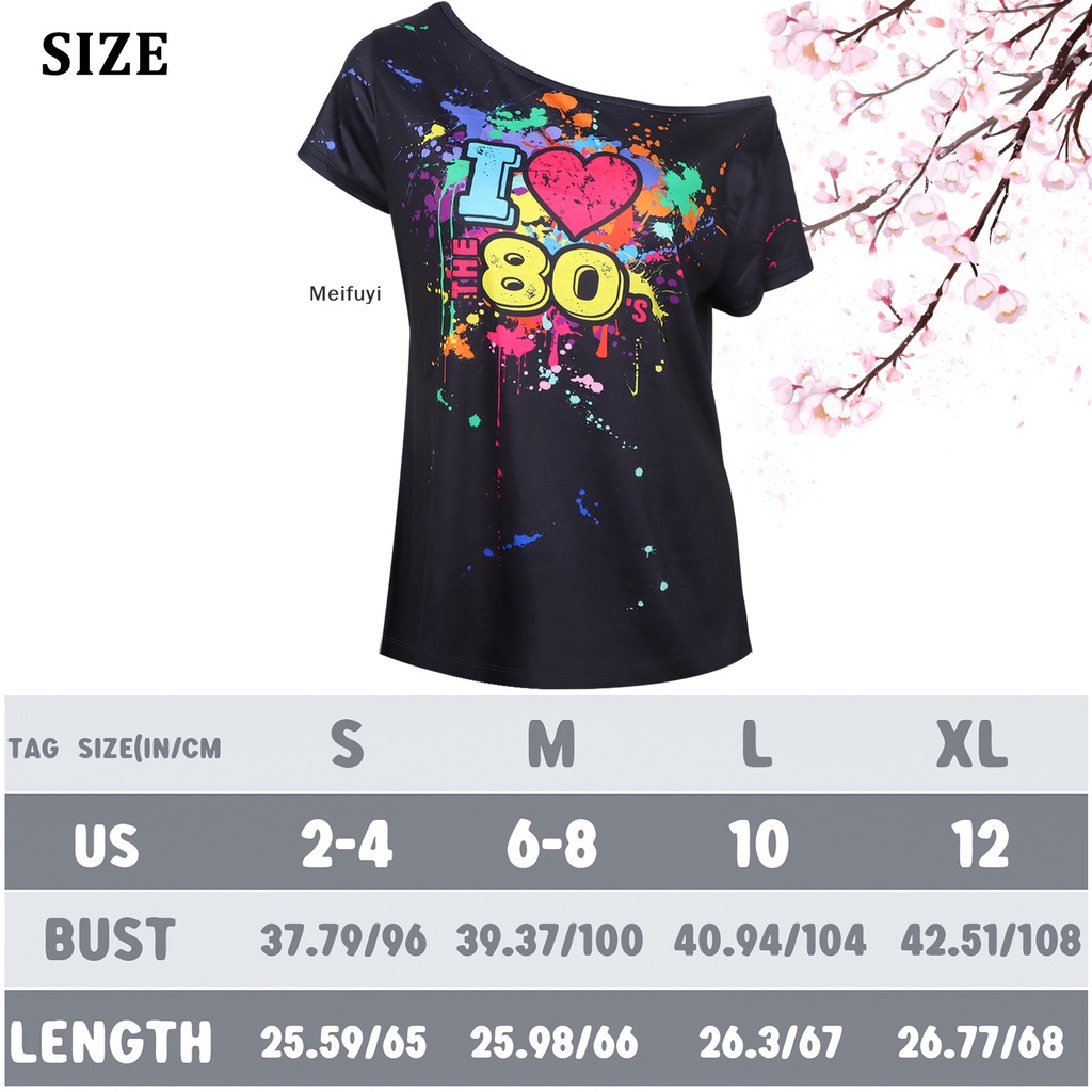 Áo Sơ Mi Hóa Trang I LOVE 80s Phong Cách Retro Thập Niên 80 Cho Nữ