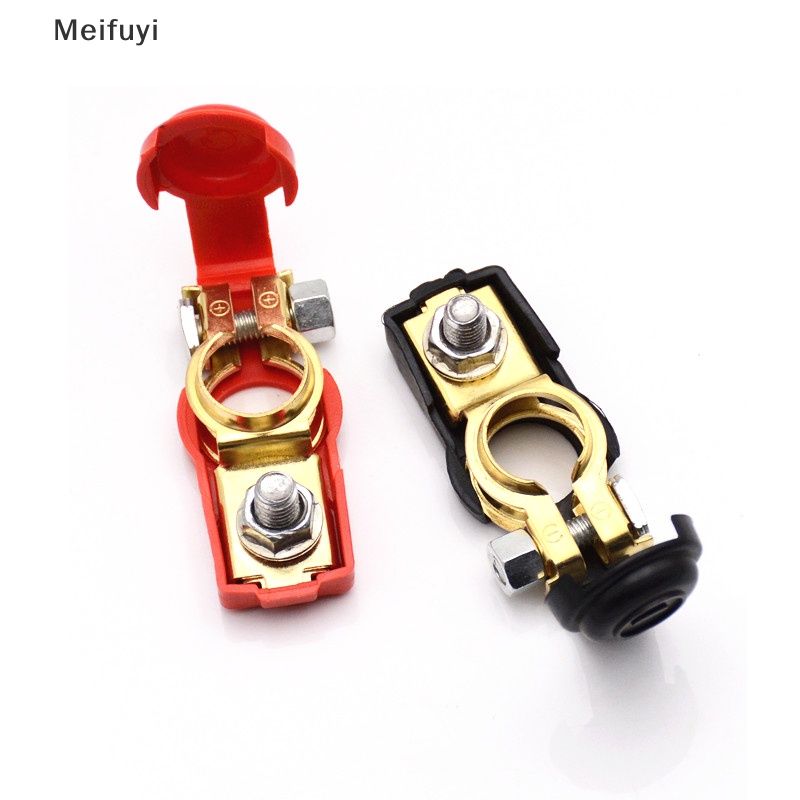1 Cặp Đầu Kẹp Dây Cáp Âm Thanh Dương Màu Đỏ Và Đen Chuyên Dụng Cho Xe Hơi / Xe Tải
