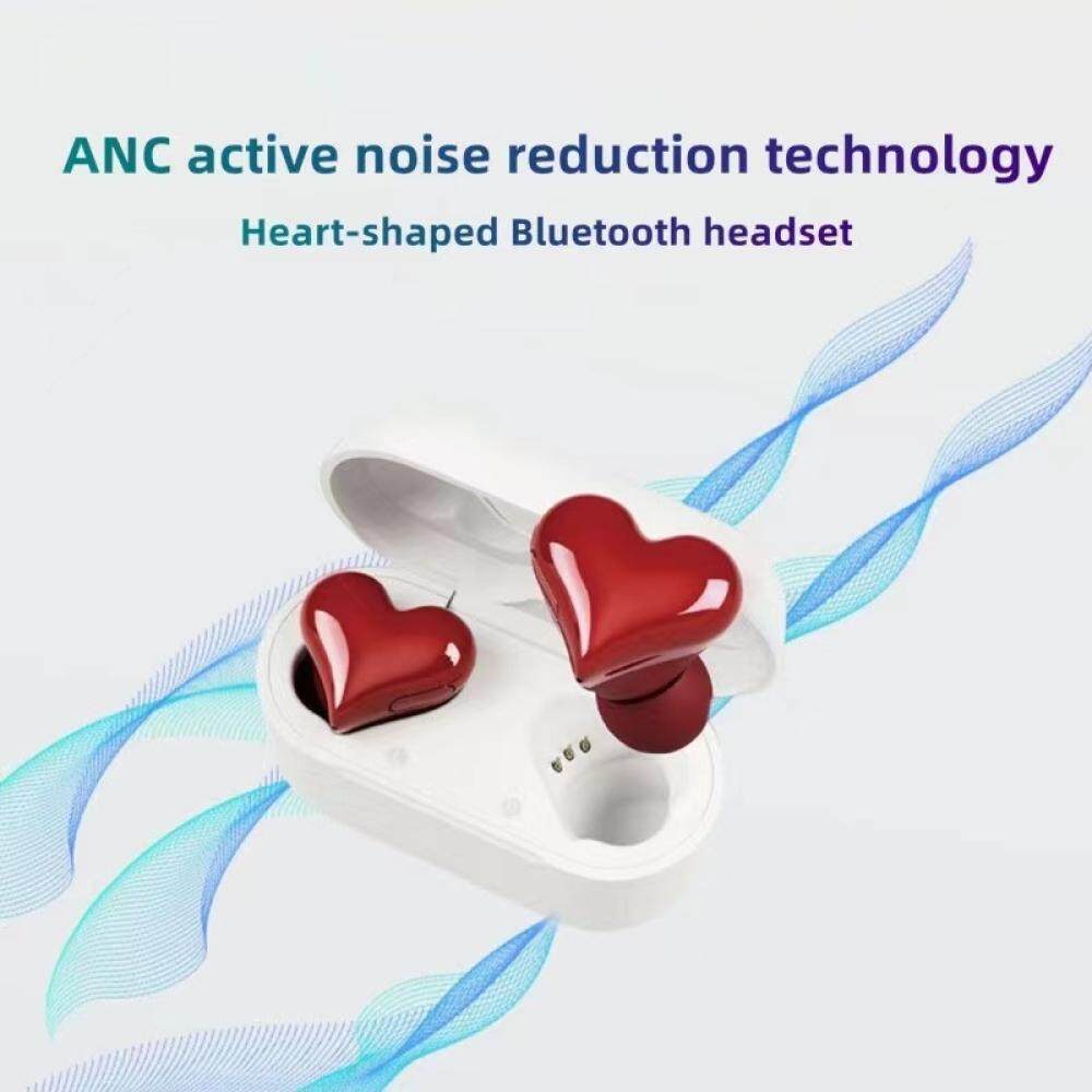 Tai Nghe Bluetooth Không Dây TWS Hình Trái Tim Thời Trang Chất Lượng Cao Cho Nữ