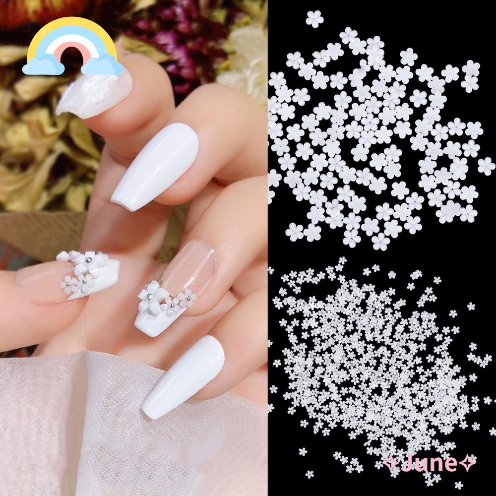 [Hàng mới về] Set 100 / 500 hạt nhựa resin mini hình hoa dễ thương trang trí móng tay