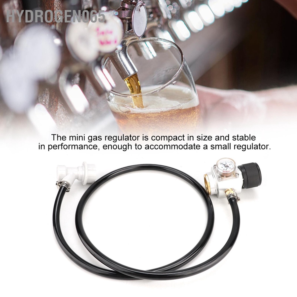Hydrogen065 0-90PSI CO2 Mini Điều Chỉnh Khí 5/16in Dòng Hội Đồng Hồ Đo Áp Suất Bóng Khóa Bộ Phụ Kiện