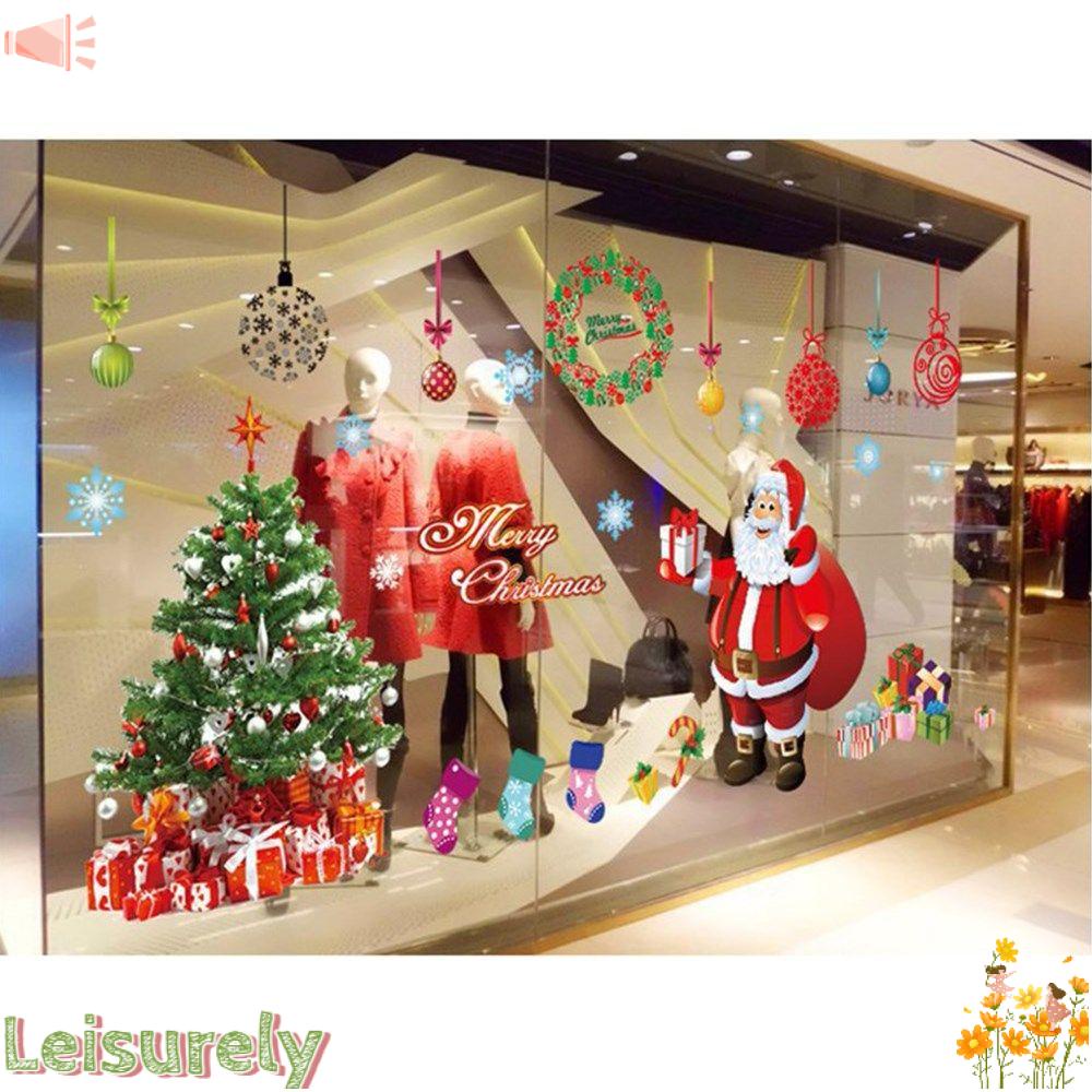 Nhãn Dán Trang Trí Cửa Kính Họa Tiết Giáng Sinh / Năm Mới Tháo Rời Được Tiện Lợi