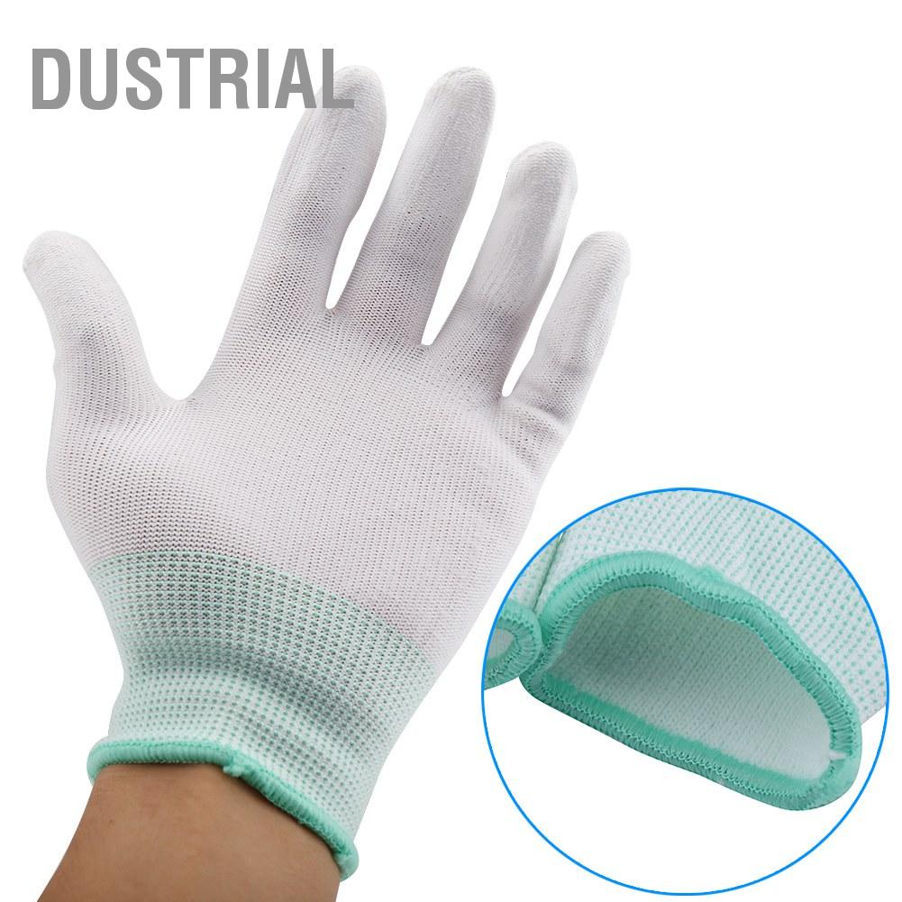 1 Đôi Găng Tay Chống Trượt Tĩnh Điện Phủ PU Phần Ngón Cho Công Nhân Lao Động Tử Dustrial C.
