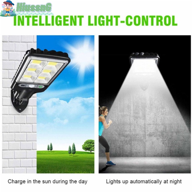 Đèn Led Gắn Tường Ngoài Trời Chống Nước 3 Chế Độ Cảm Biến Chuyển Động Chạy Năng Lượng Mặt Trời