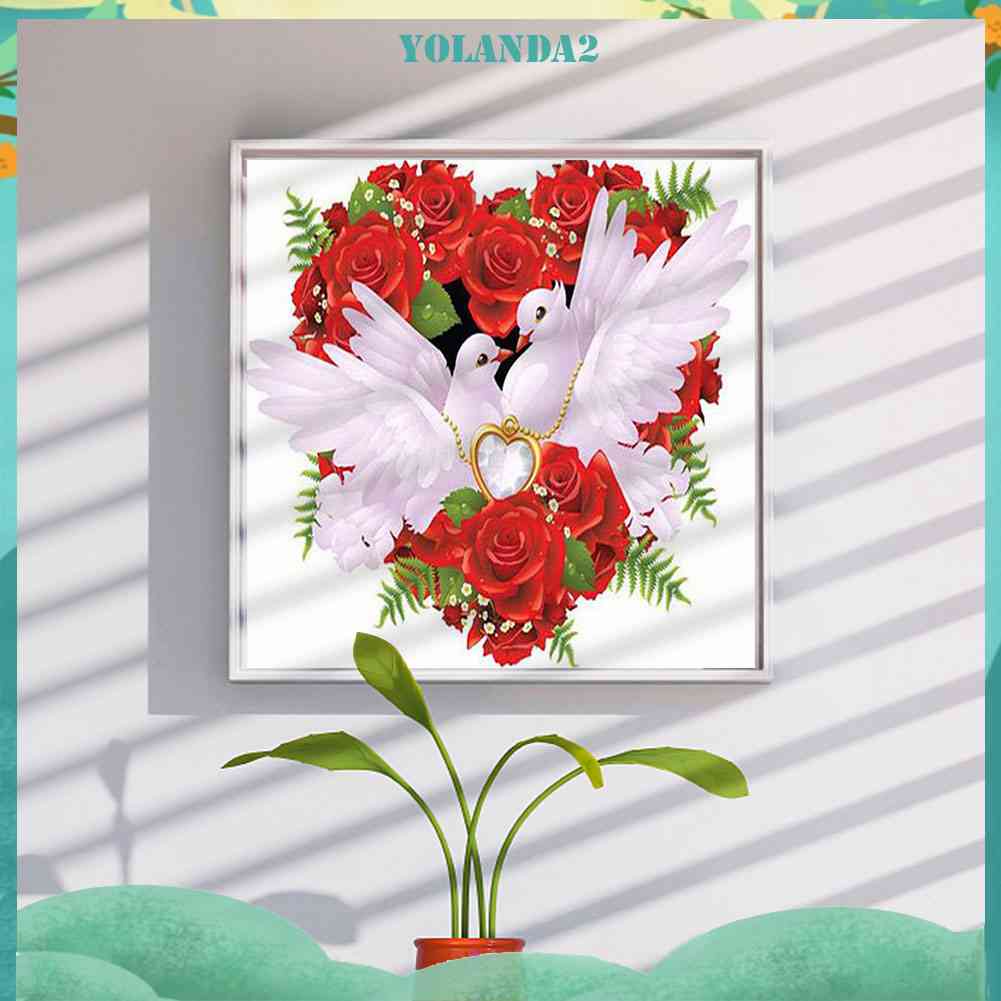 Tranh Đính Đá Kim Cương Toàn Bộ 5D DIY Hình Vẽ Hoa Hồng