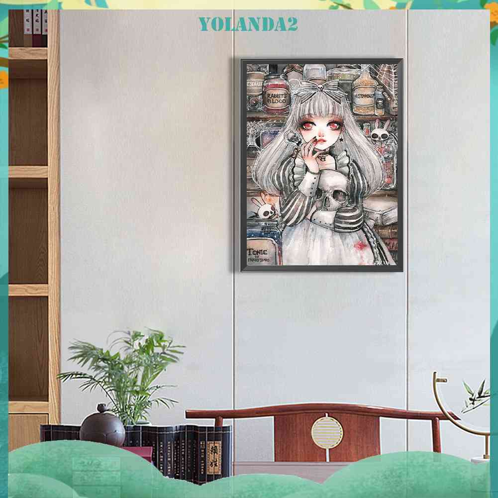 Tranh Đính Đá Kim Cương Toàn Bộ 5D DIY Hình Vẽ Cô Gái Trang Trí Nhà Cửa