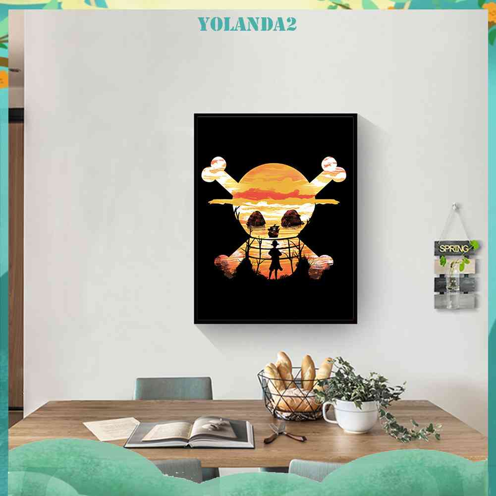 Tranh Đính Đá 5D Tự Làm Hình Nhân Vật One Piece Trang Trí Tường