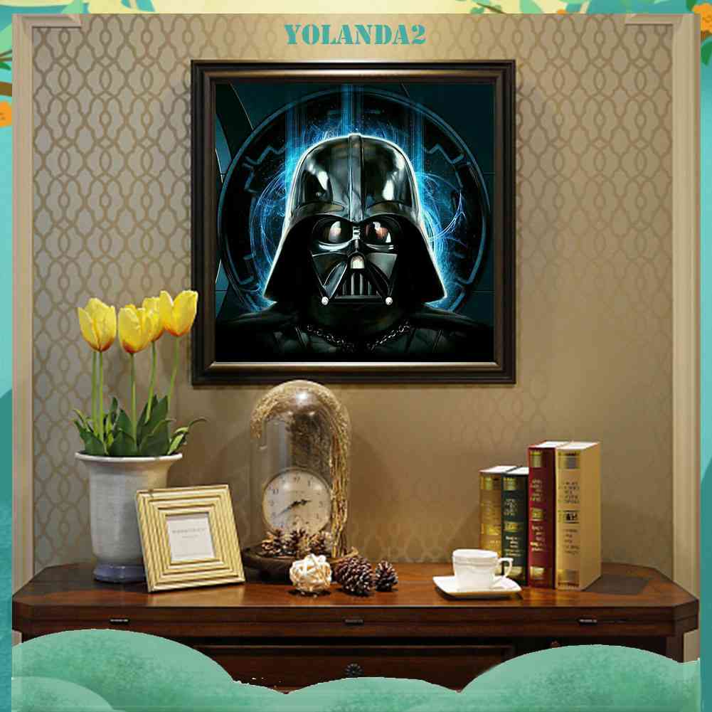 Tranh Đính Đá Kim Cương Toàn Bộ 5D DIY Hình Vẽ Darth Vader Trang Trí Nhà Cửa